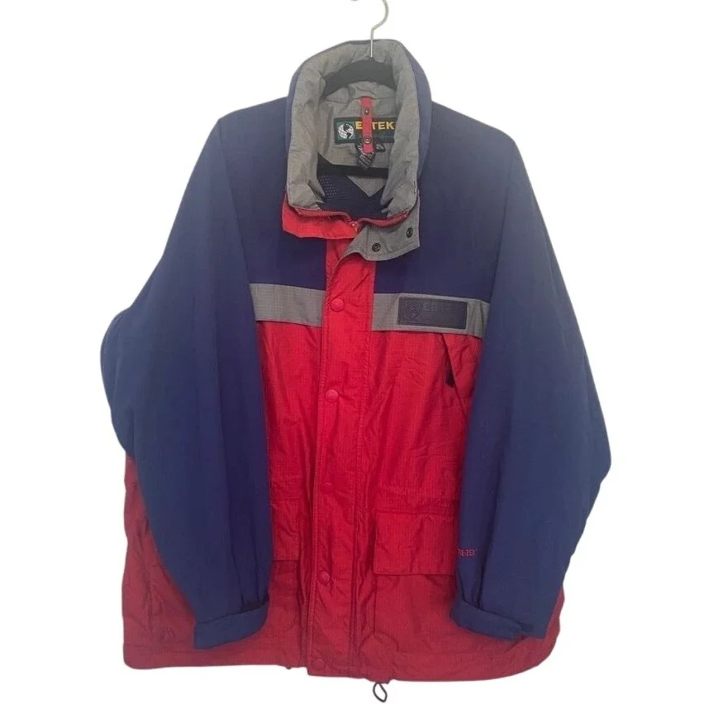 Vintage Eddie Bauer Ebtek Gore-Tex Men's Red/Blue Jacket‎ Size XL